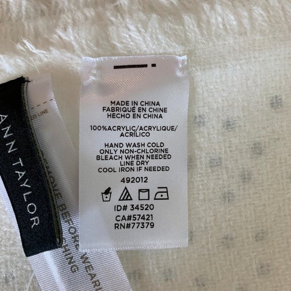 Ann Taylor Sparkle Shawl Scarf, White w/ Metallic Dots - Picture 7 of 7